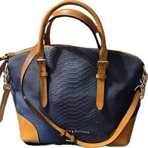 Dooney & Bourke Vintage Claremont Blue Python Domed Satchel